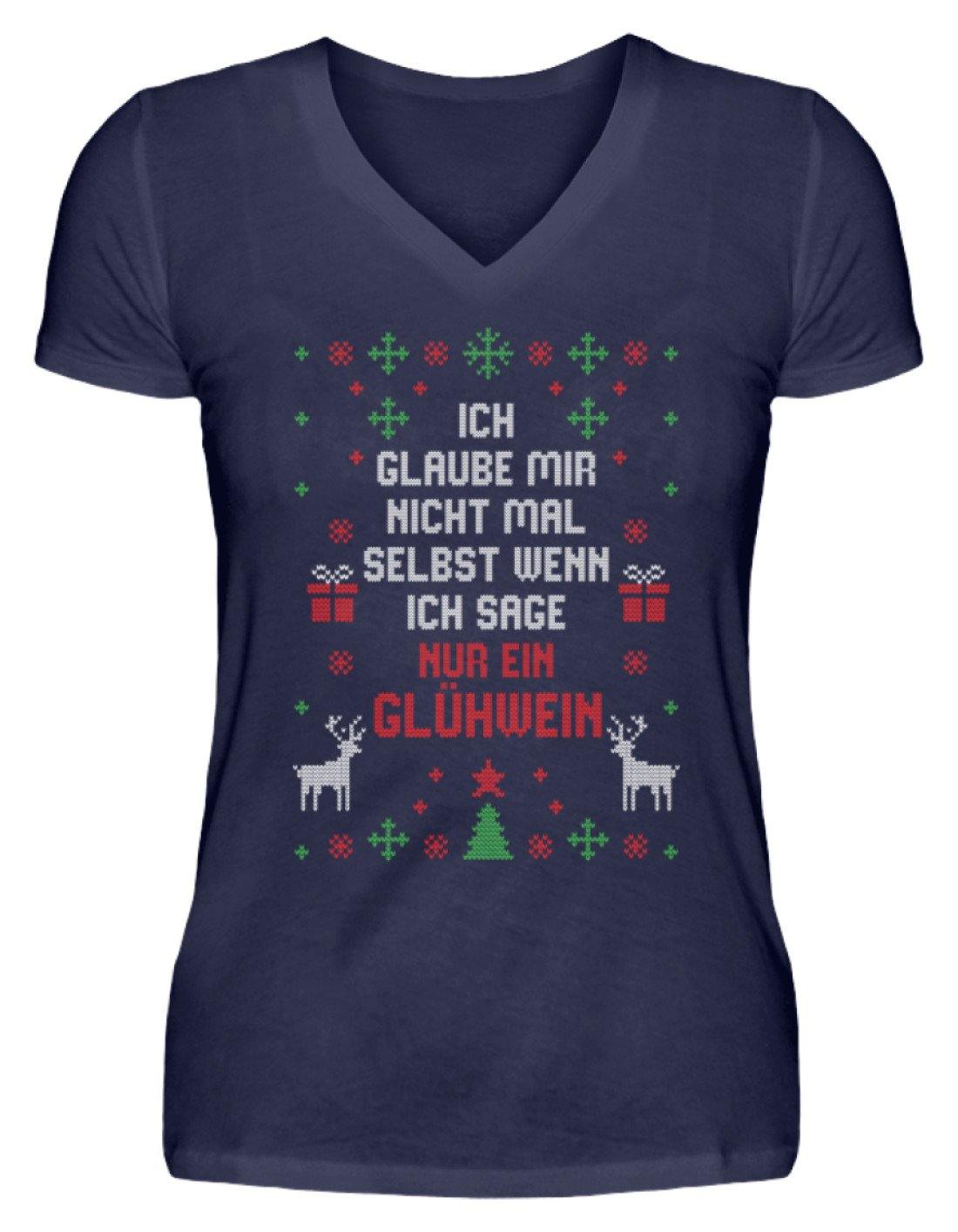 Nur ein Glühwein - Words on Shirts  - V-Neck Damenshirt