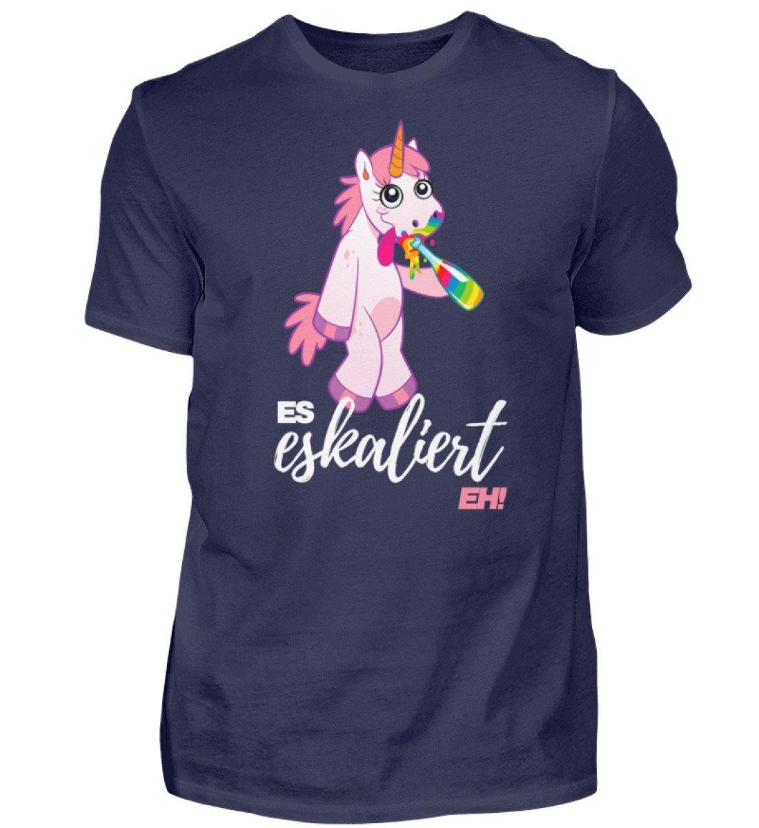 Einhorn - Es eskaliert eh.  - Herren Shirt