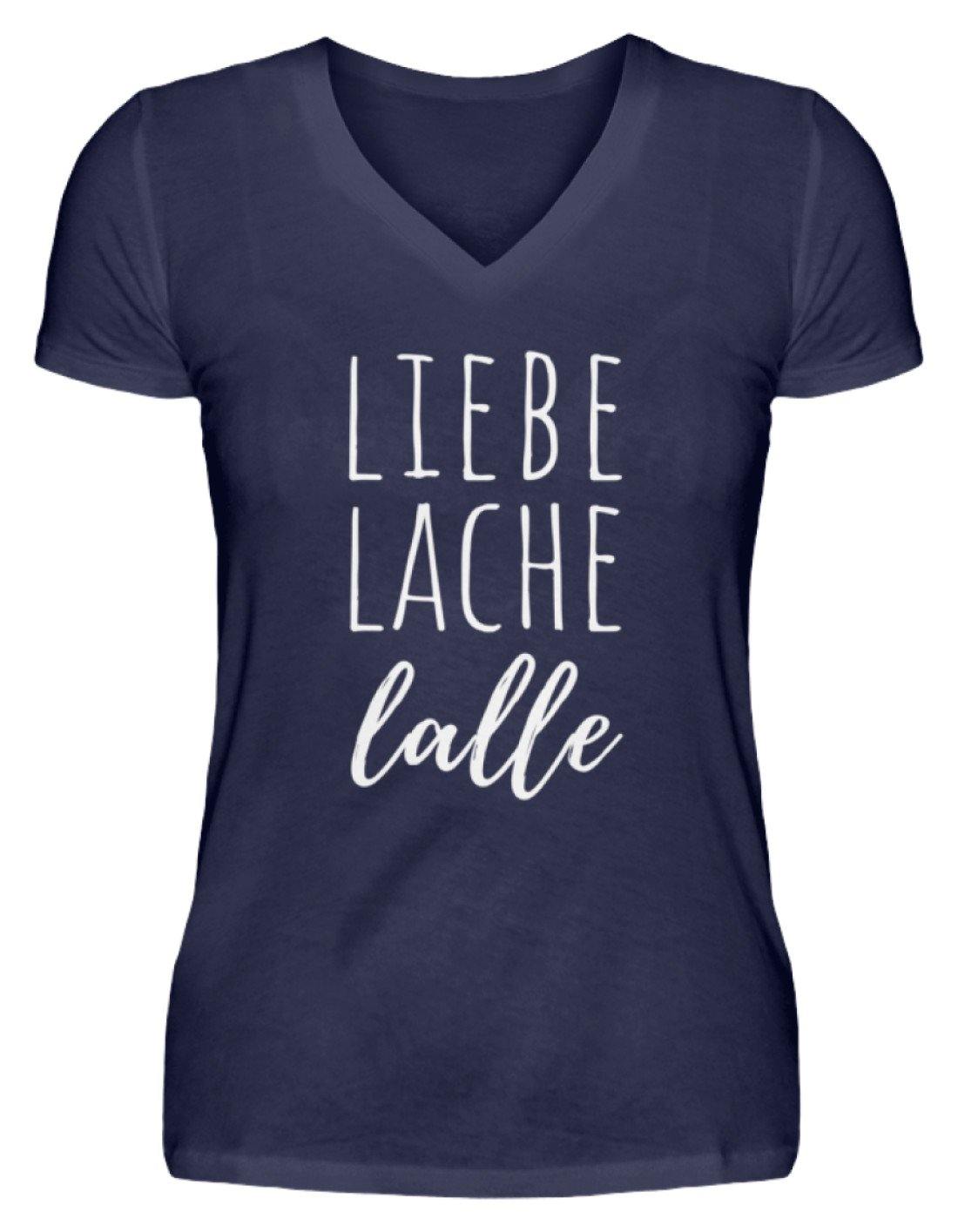 Liebe Lache Lalle - Words on Shirt  - V-Neck Damenshirt
