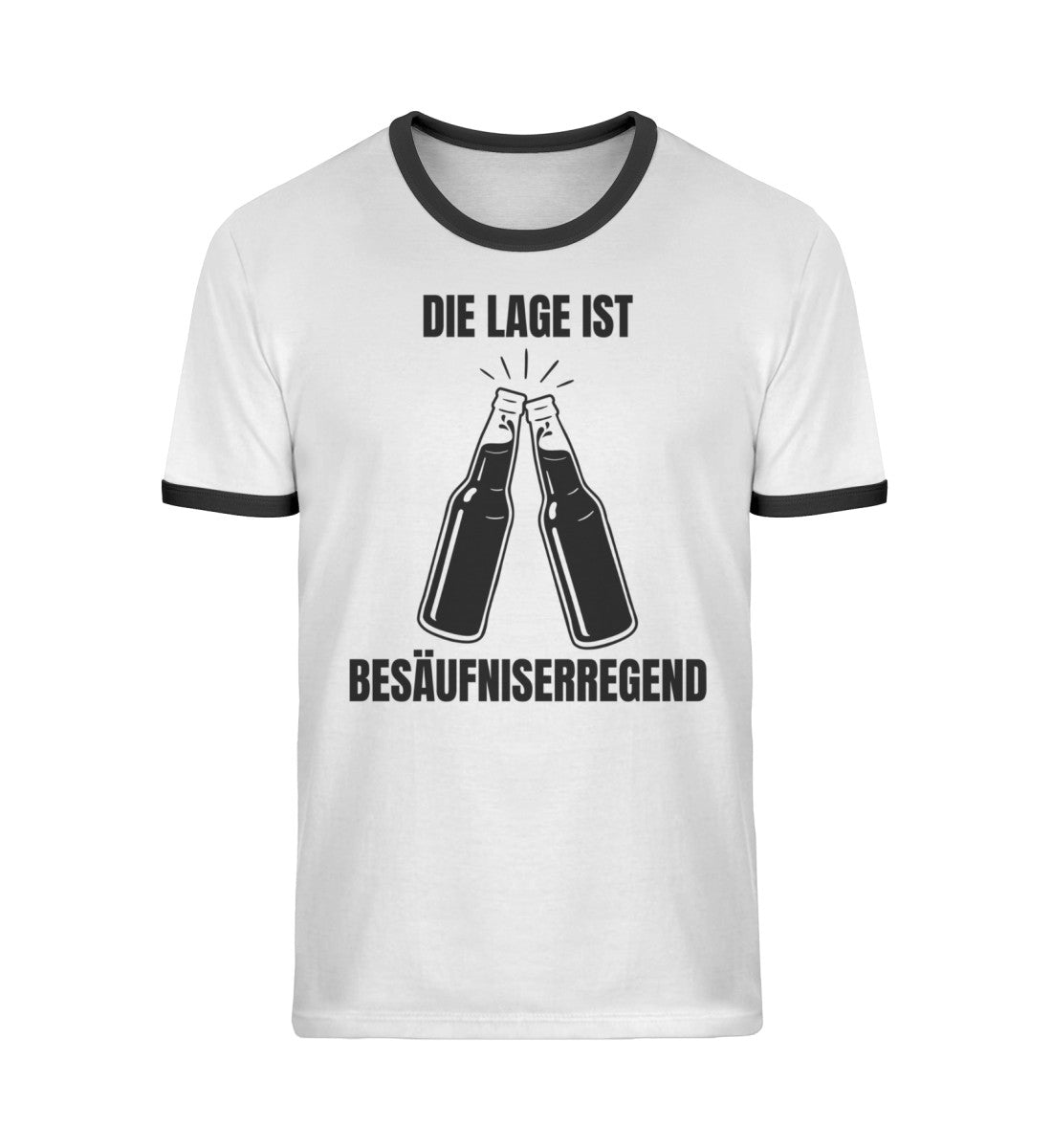 Die Lage ist besäufniserregend  - Unisex Organic Ringer T-Shirt