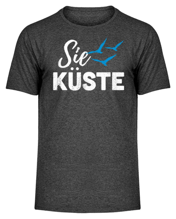 Sie Küste - Gut Besser Norddeutsch  - Herren Melange Shirt - Words on Shirts Sag es mit dem Mittelfinger Shirts Hoodies Sweatshirt Taschen Gymsack Spruch Sprüche Statement