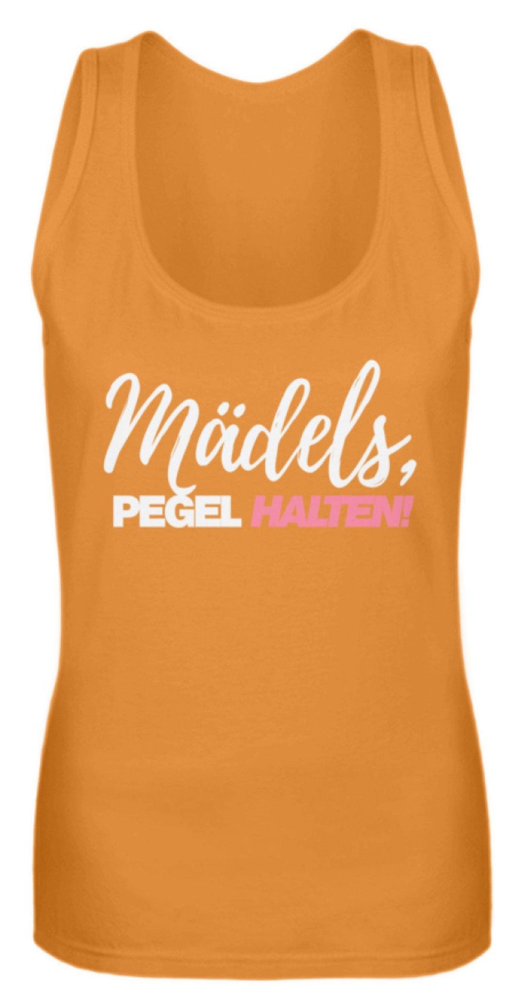 Mädels, Pegel halten - Words on Shirts 2  - Frauen Tanktop - Words on Shirts Sag es mit dem Mittelfinger Shirts Hoodies Sweatshirt Taschen Gymsack Spruch Sprüche Statement