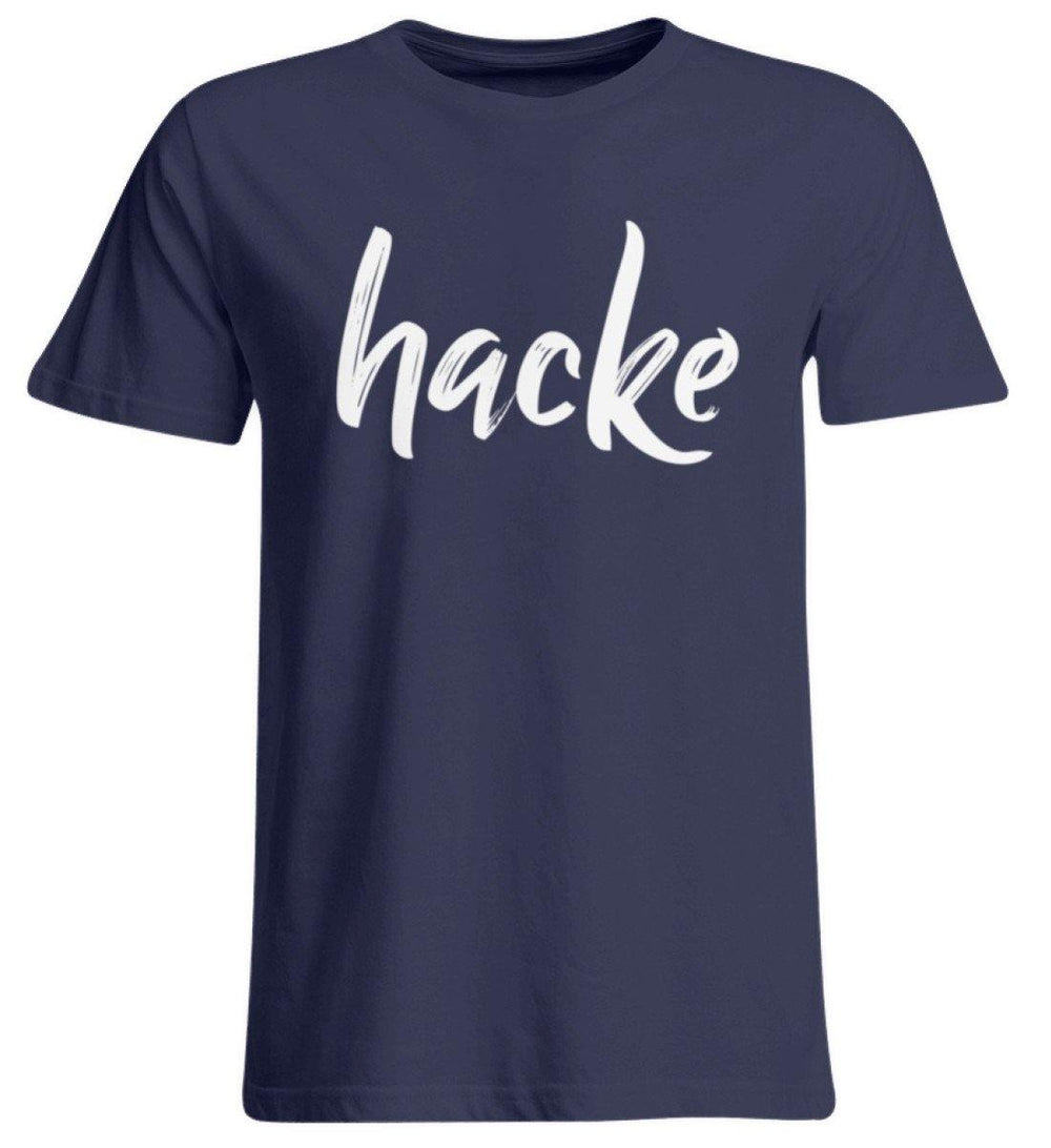 hacke Shirt  - Übergrößenshirt - Words on Shirts Sag es mit dem Mittelfinger Shirts Hoodies Sweatshirt Taschen Gymsack Spruch Sprüche Statement