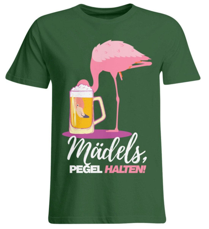 Mädels, Pegel halte - Flamingo  - Übergrößenshirt - Words on Shirts Sag es mit dem Mittelfinger Shirts Hoodies Sweatshirt Taschen Gymsack Spruch Sprüche Statement