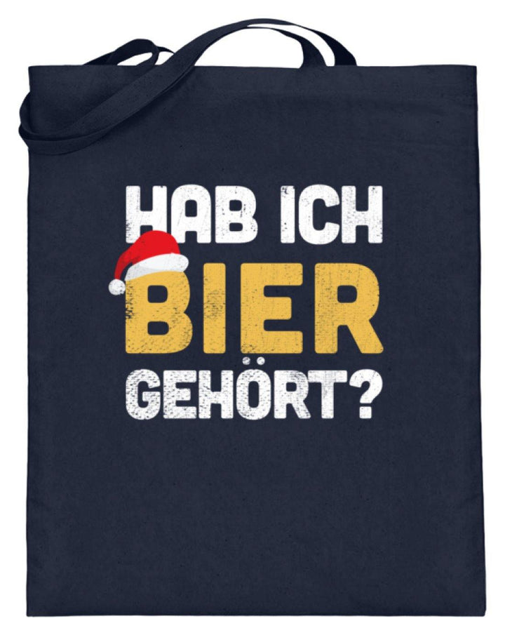 Hab ich Bier gehört? - Words on Shirts  - Jutebeutel (mit langen Henkeln) - Words on Shirts Sag es mit dem Mittelfinger Shirts Hoodies Sweatshirt Taschen Gymsack Spruch Sprüche Statement