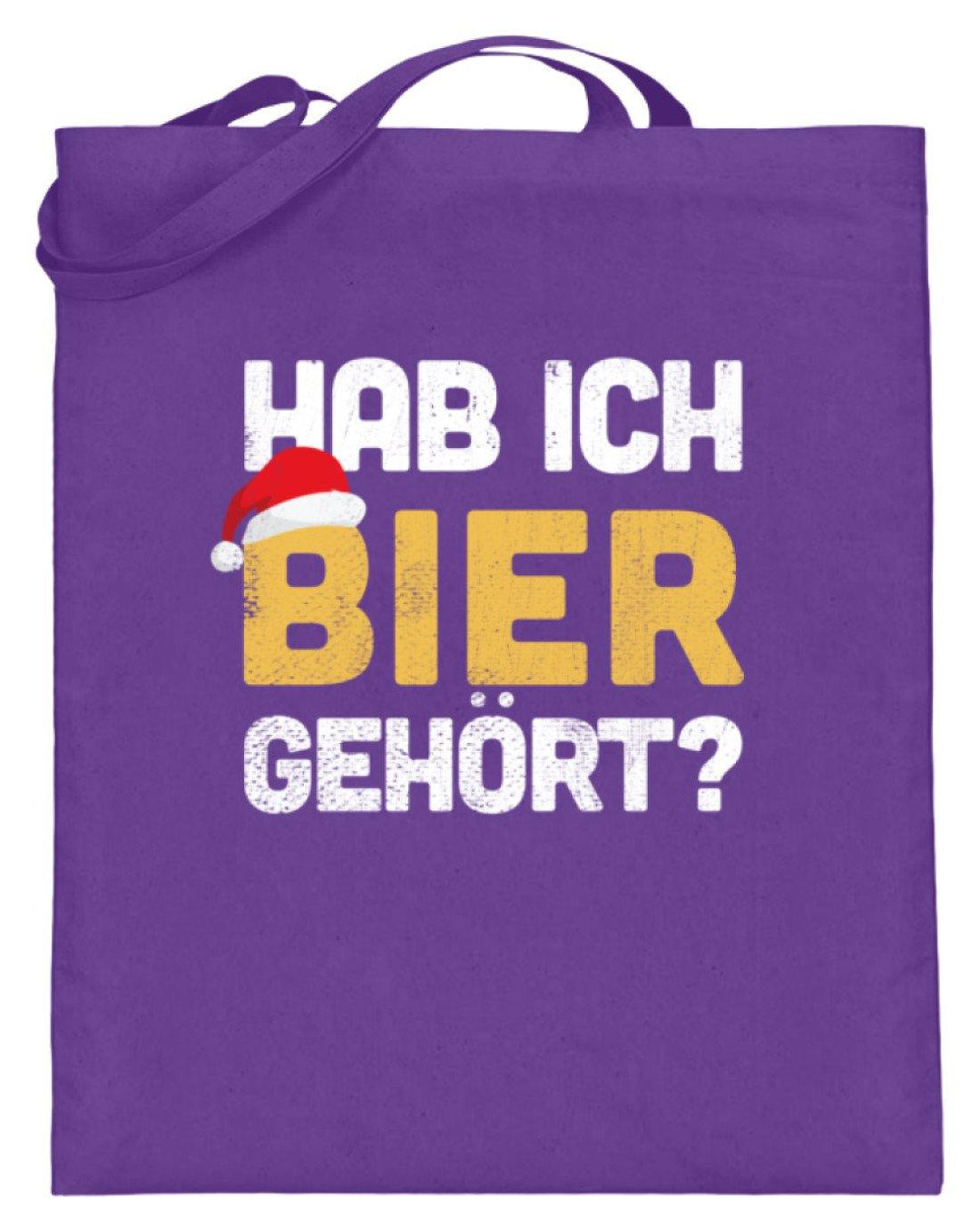 Hab ich Bier gehört? - Words on Shirts  - Jutebeutel (mit langen Henkeln) - Words on Shirts Sag es mit dem Mittelfinger Shirts Hoodies Sweatshirt Taschen Gymsack Spruch Sprüche Statement