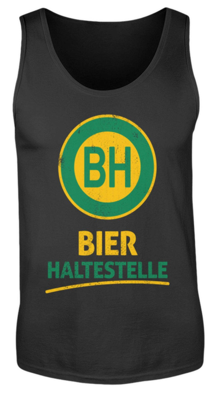 BH Bier Haltestelle - Words on Shirts  - Herren Tanktop - Words on Shirts Sag es mit dem Mittelfinger Shirts Hoodies Sweatshirt Taschen Gymsack Spruch Sprüche Statement