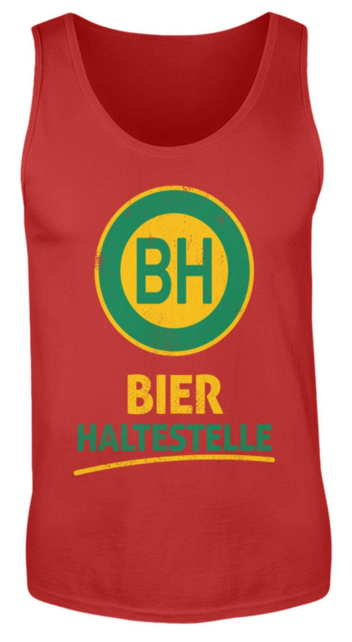 BH Bier Haltestelle - Words on Shirts  - Herren Tanktop - Words on Shirts Sag es mit dem Mittelfinger Shirts Hoodies Sweatshirt Taschen Gymsack Spruch Sprüche Statement