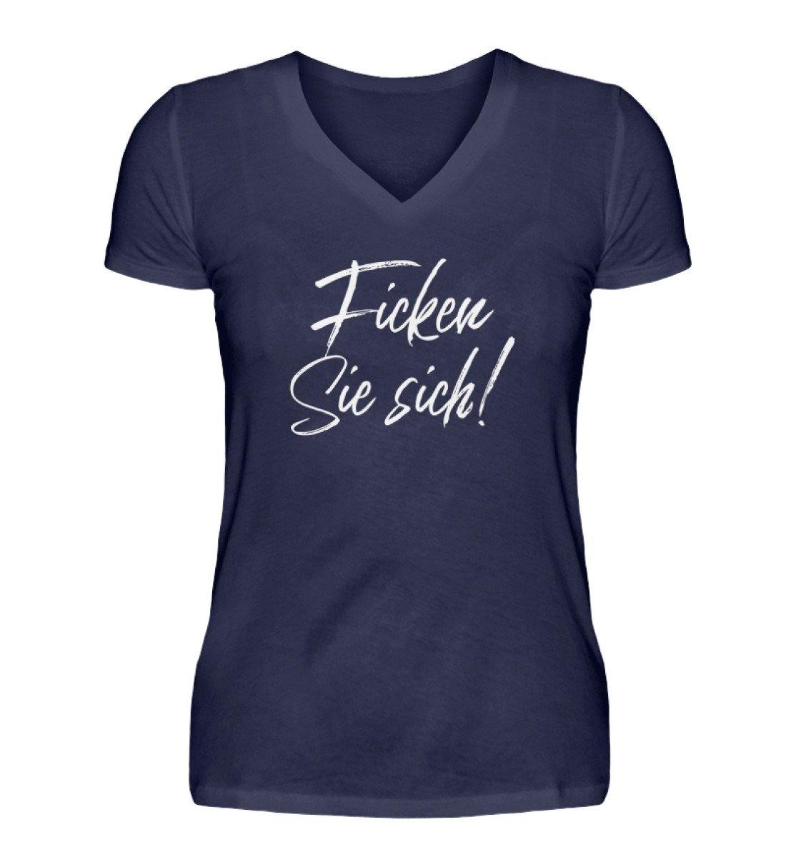 F!cken Sie sich 2021 - Words on Shirts  - V-Neck Damenshirt