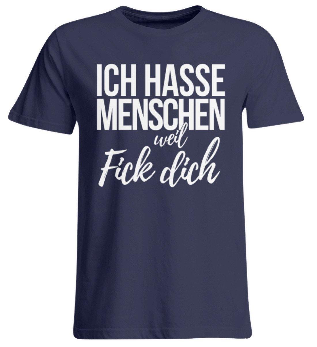 Ich hasse Menschen weil F++k dich  - Words on Shirts  - Übergrößenshirt