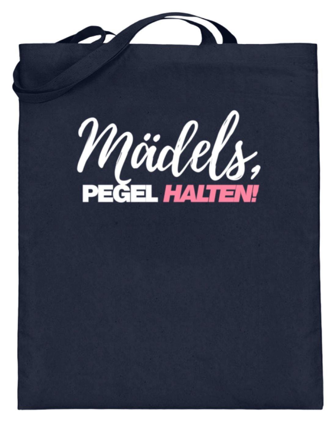 Mädels, Pegel halten - Words on Shirts 2  - Jutebeutel (mit langen Henkeln)