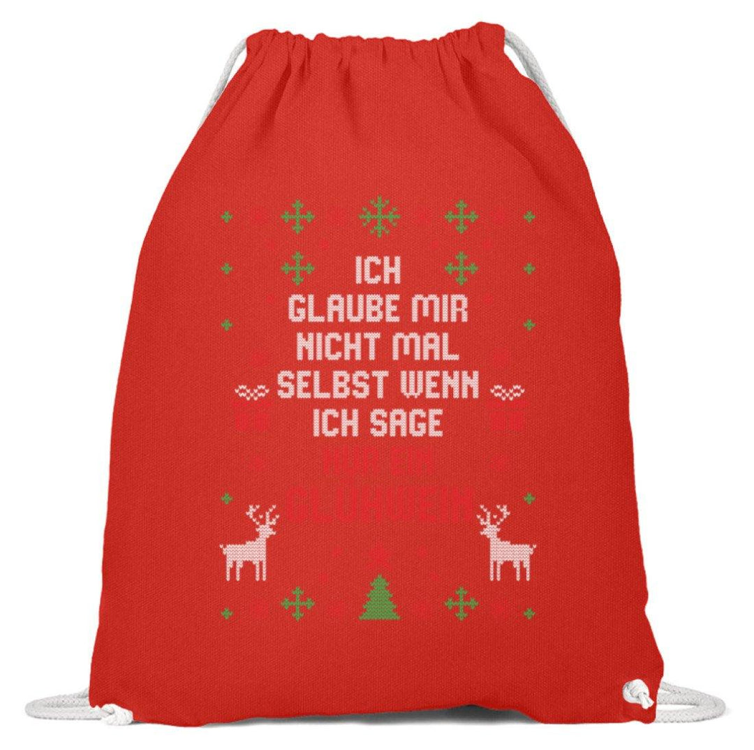 Nur ein Glühwein - Words on Shirts  - Baumwoll Gymsac - Words on Shirts Sag es mit dem Mittelfinger Shirts Hoodies Sweatshirt Taschen Gymsack Spruch Sprüche Statement