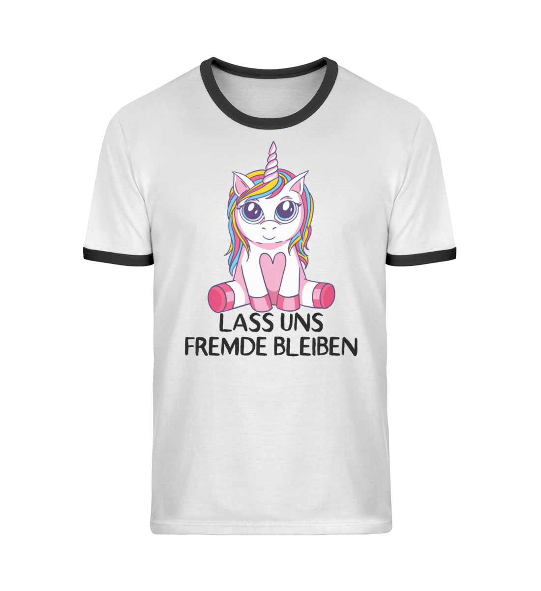 Lass uns fremde bleiben - Einhorn - TF  - Unisex Organic Ringer T-Shirt