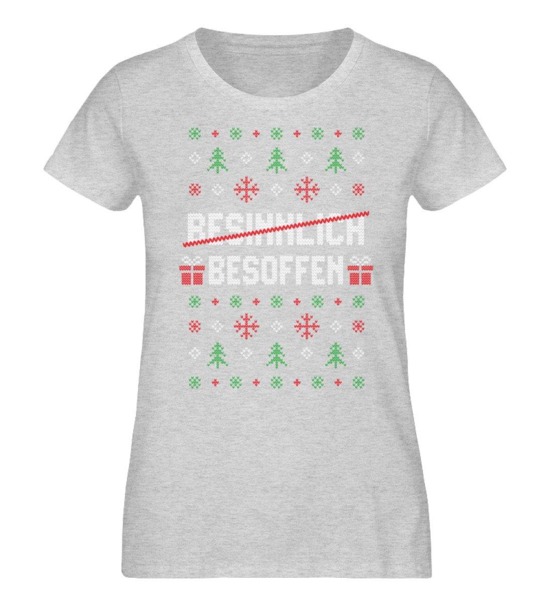 Besinnlich - Besoffen - Words on Shirts  - Damen Organic Melange Shirt