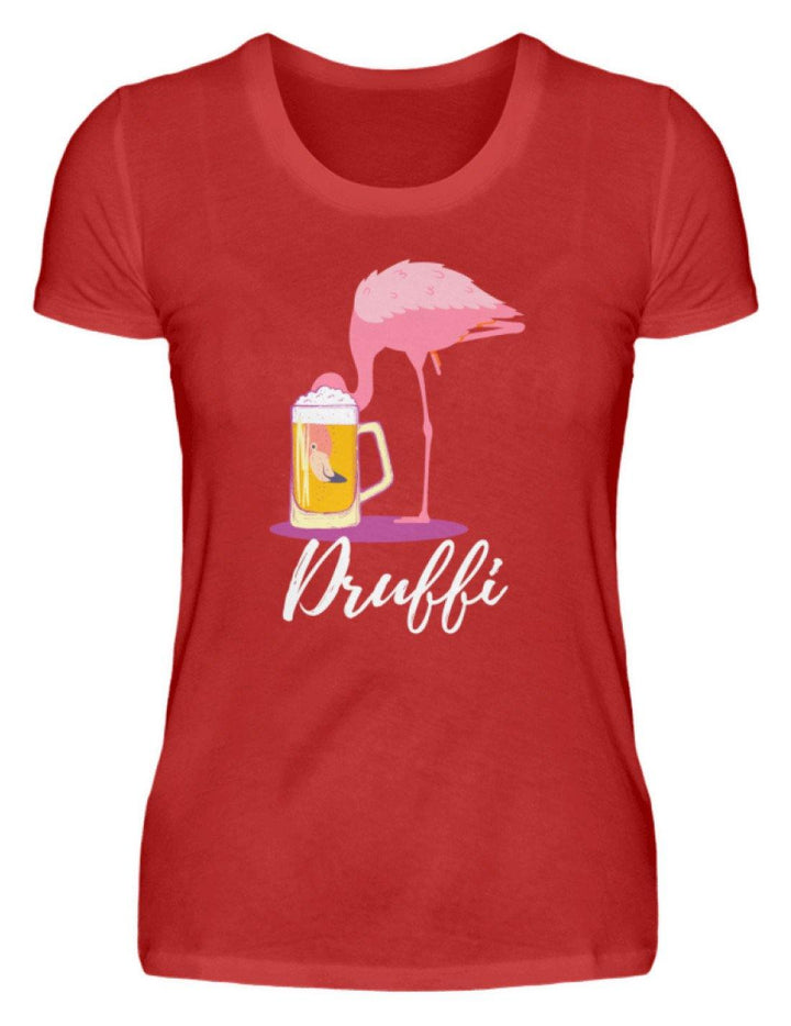 Flamingo Druffi - Words on Shirt  - Damenshirt - Words on Shirts Sag es mit dem Mittelfinger Shirts Hoodies Sweatshirt Taschen Gymsack Spruch Sprüche Statement