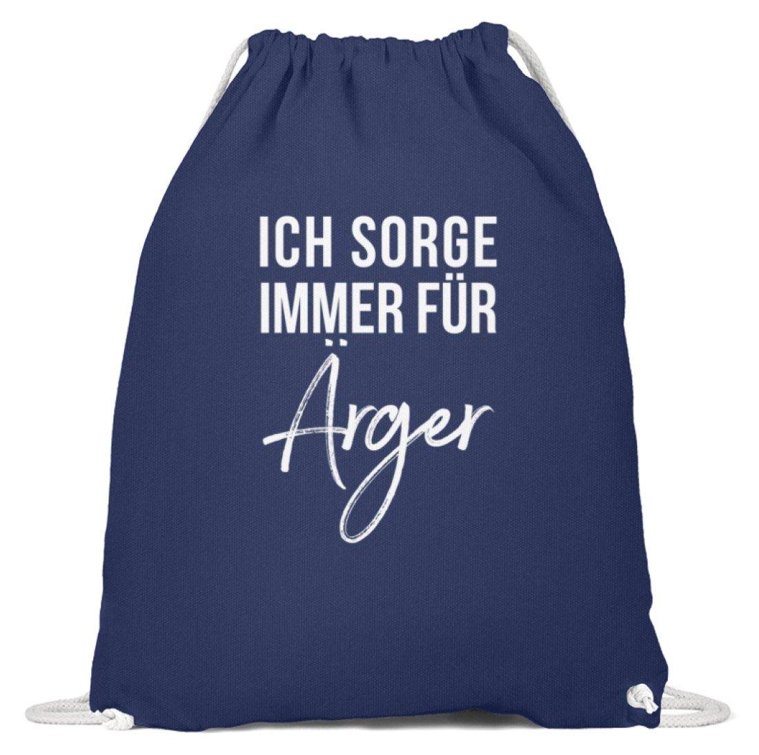 Ich sorge immer für Ärger - Words on Shirt  - Baumwoll Gymsac