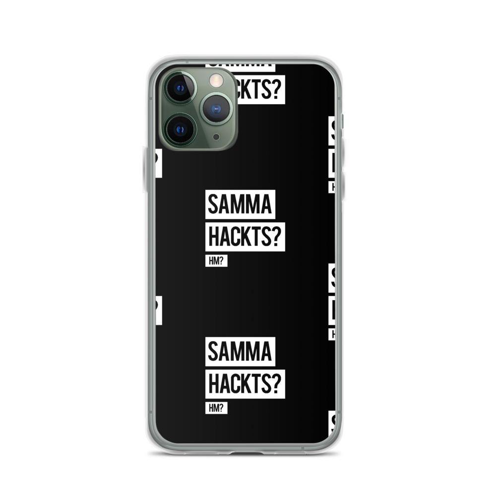 iPhone Hülle - Samma Hackts? Hm? - Pattern - Words on Shirts Sag es mit dem Mittelfinger Shirts Hoodies Sweatshirt Taschen Gymsack Spruch Sprüche Statement