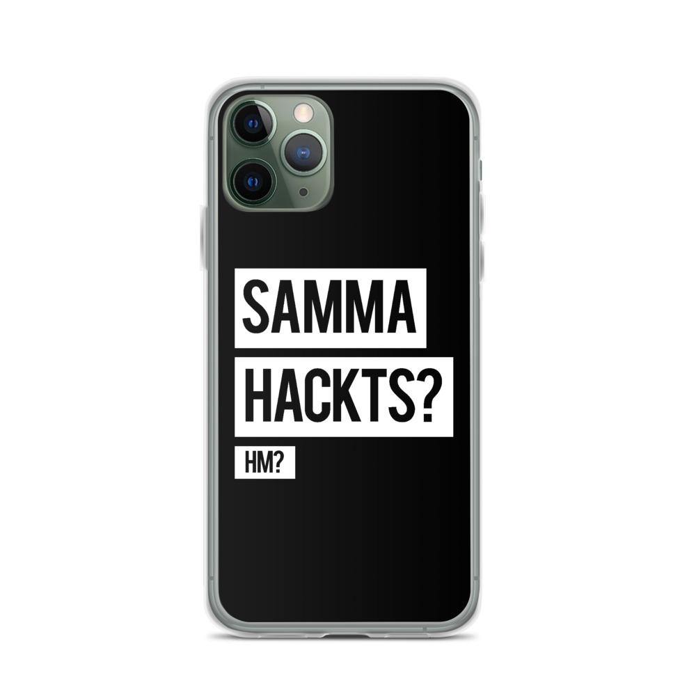 iPhone Hülle -  Samma Hackts? Hm? - Words on Shirts Sag es mit dem Mittelfinger Shirts Hoodies Sweatshirt Taschen Gymsack Spruch Sprüche Statement
