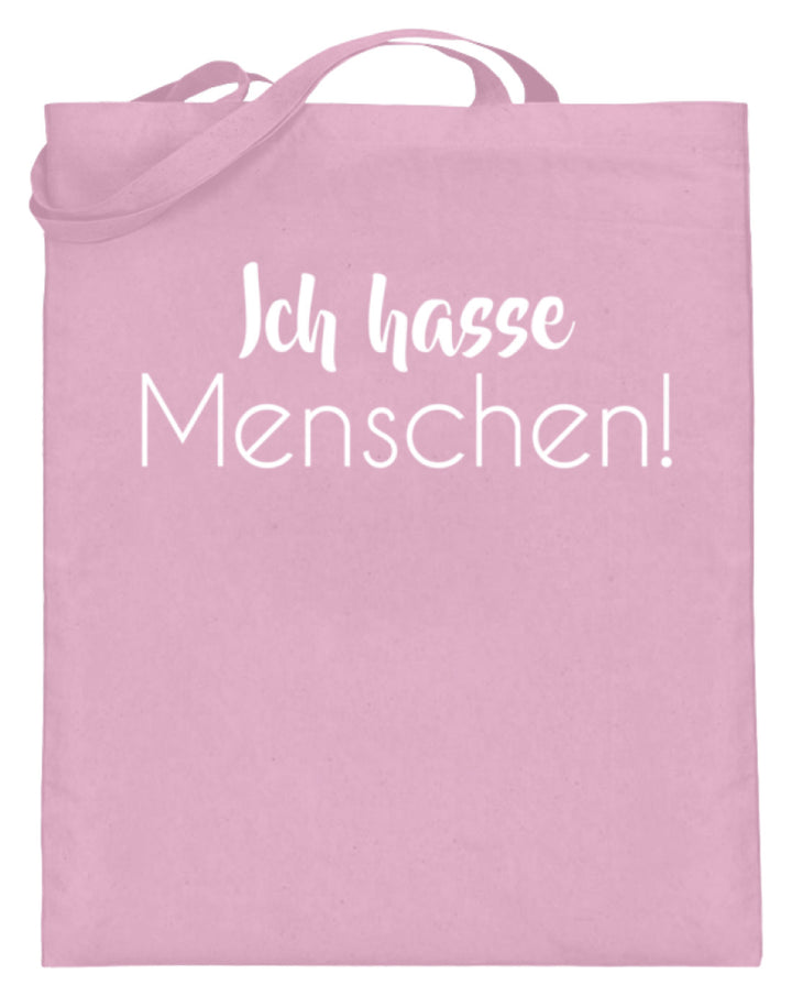 Ich hasse Menschen - Girls only  - Jutebeutel (mit langen Henkeln) - Words on Shirts