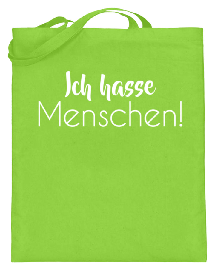 Ich hasse Menschen - Girls only  - Jutebeutel (mit langen Henkeln) - Words on Shirts