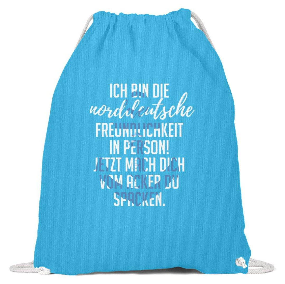 Norddeutsche Freundlichkeit  - Baumwoll Gymsac - Words on Shirts Sag es mit dem Mittelfinger Shirts Hoodies Sweatshirt Taschen Gymsack Spruch Sprüche Statement