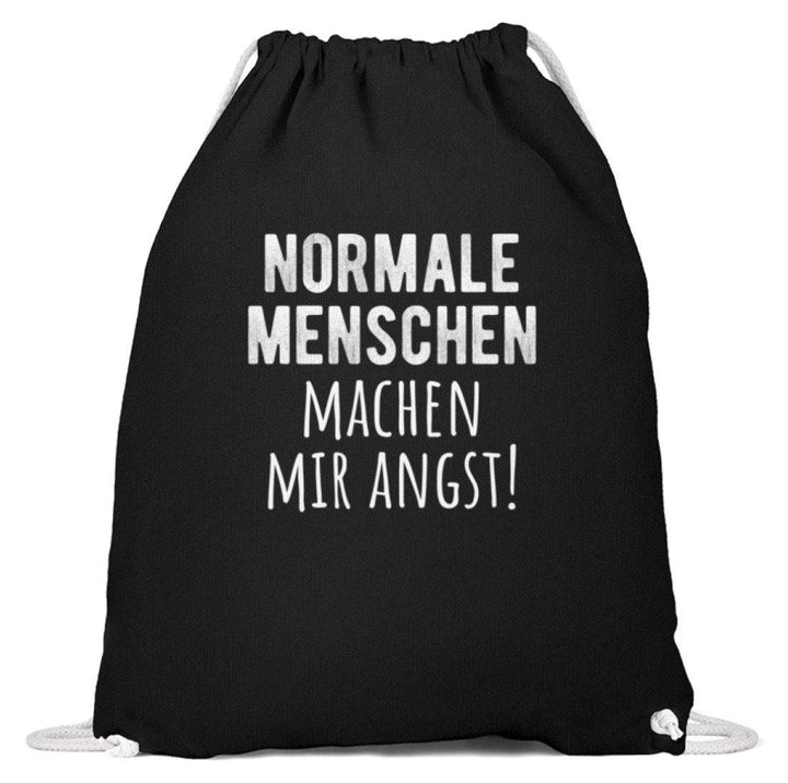 Normale Menschen - Words on Shirts  - Baumwoll Gymsac - Words on Shirts Sag es mit dem Mittelfinger Shirts Hoodies Sweatshirt Taschen Gymsack Spruch Sprüche Statement