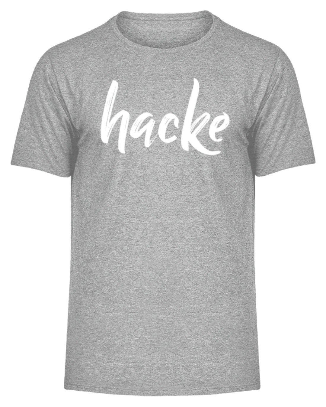 hacke Shirt  - Herren Melange Shirt - Words on Shirts Sag es mit dem Mittelfinger Shirts Hoodies Sweatshirt Taschen Gymsack Spruch Sprüche Statement