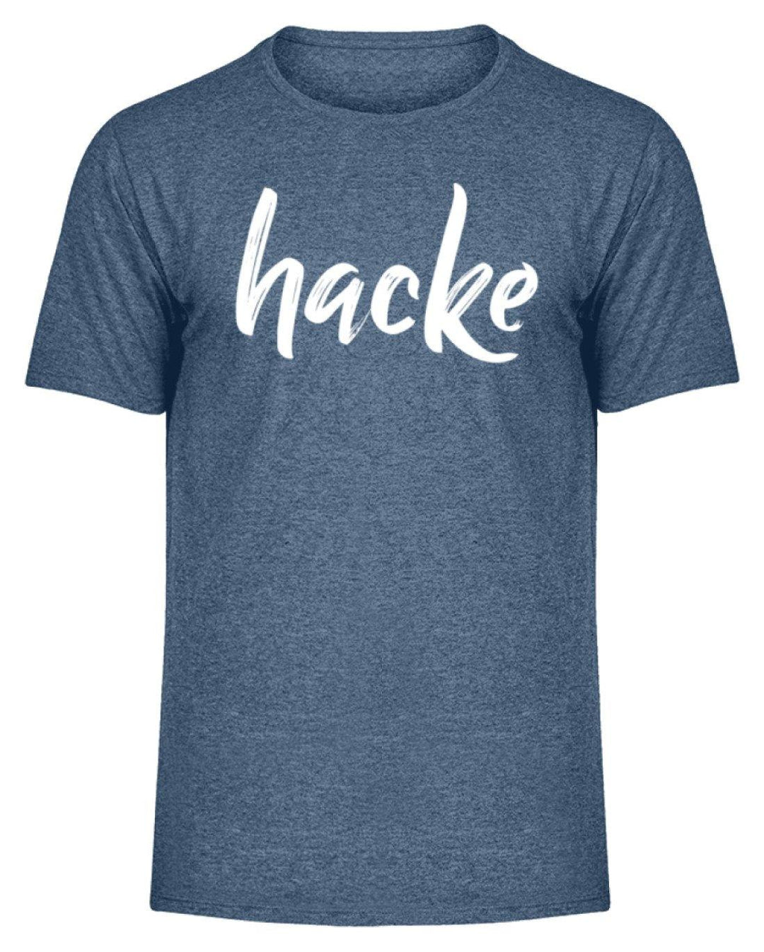 hacke Shirt  - Herren Melange Shirt - Words on Shirts Sag es mit dem Mittelfinger Shirts Hoodies Sweatshirt Taschen Gymsack Spruch Sprüche Statement