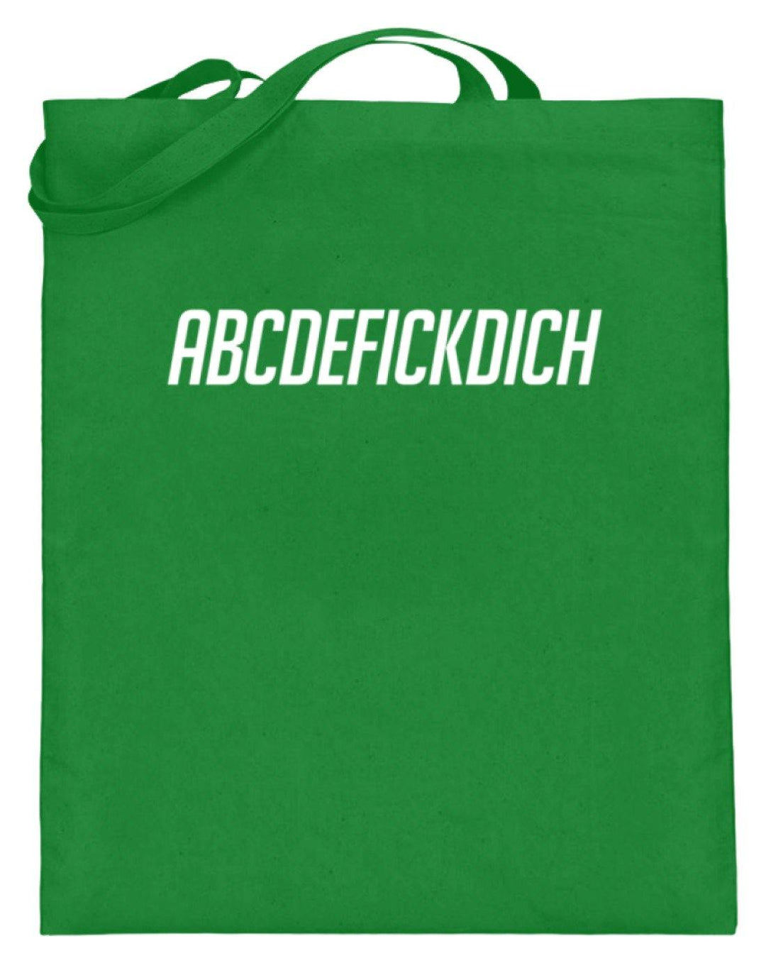 ABCDEF......... Words on Shirts  - Jutebeutel (mit langen Henkeln) - Words on Shirts Sag es mit dem Mittelfinger Shirts Hoodies Sweatshirt Taschen Gymsack Spruch Sprüche Statement