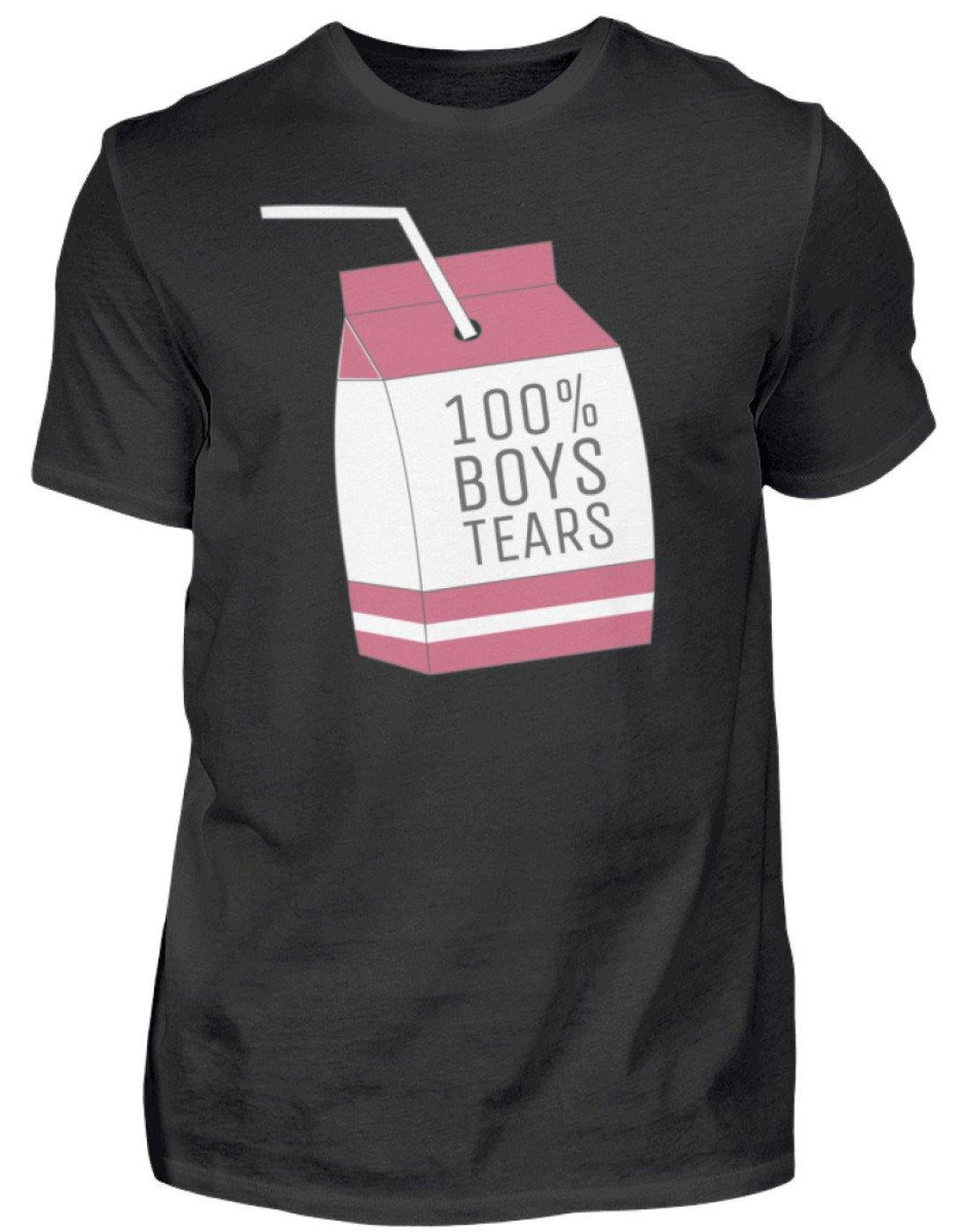 100% Boys Tears  - Herren Shirt - Words on Shirts Sag es mit dem Mittelfinger Shirts Hoodies Sweatshirt Taschen Gymsack Spruch Sprüche Statement