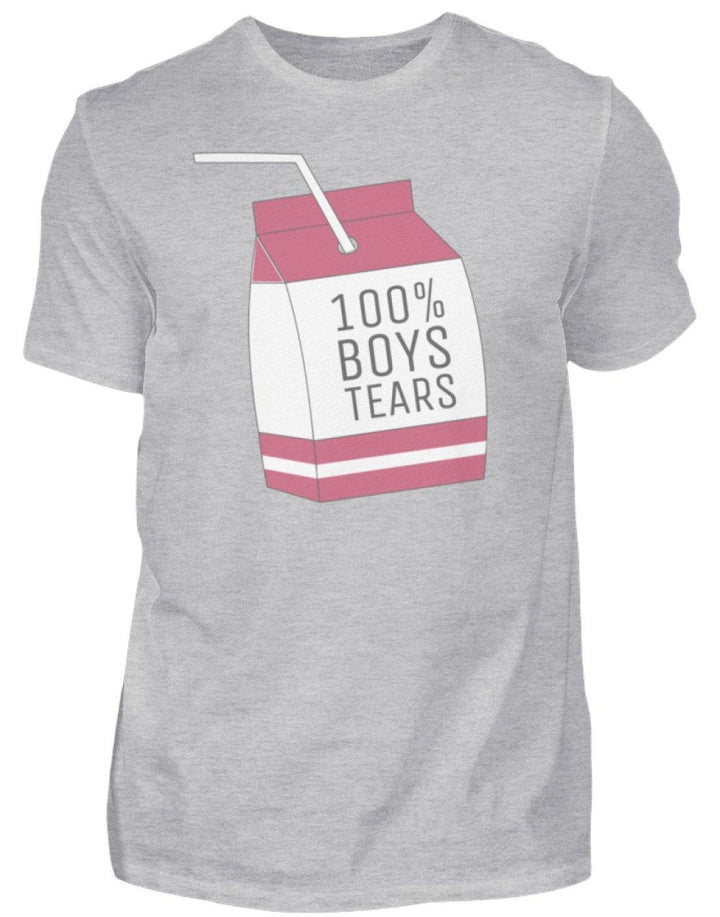 100% Boys Tears  - Herren Shirt - Words on Shirts Sag es mit dem Mittelfinger Shirts Hoodies Sweatshirt Taschen Gymsack Spruch Sprüche Statement