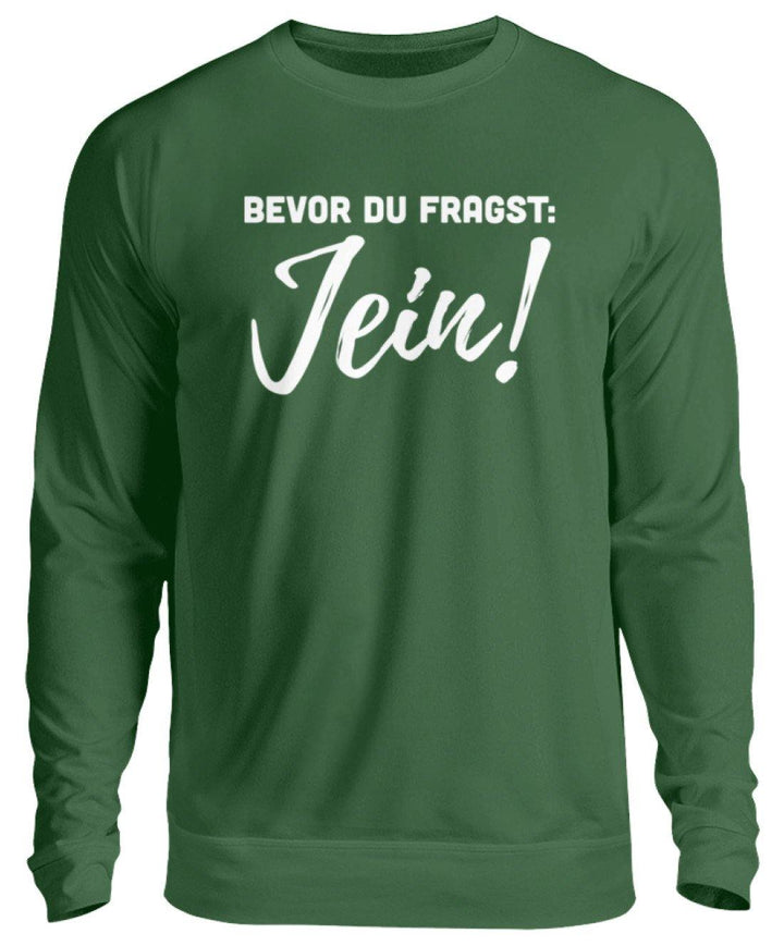 Jein - Words on Shirts  - Unisex Pullover - Words on Shirts Sag es mit dem Mittelfinger Shirts Hoodies Sweatshirt Taschen Gymsack Spruch Sprüche Statement