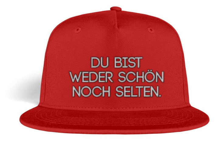 Weder schön noch selten - Snapback  - Kappe - Words on Shirts Sag es mit dem Mittelfinger Shirts Hoodies Sweatshirt Taschen Gymsack Spruch Sprüche Statement