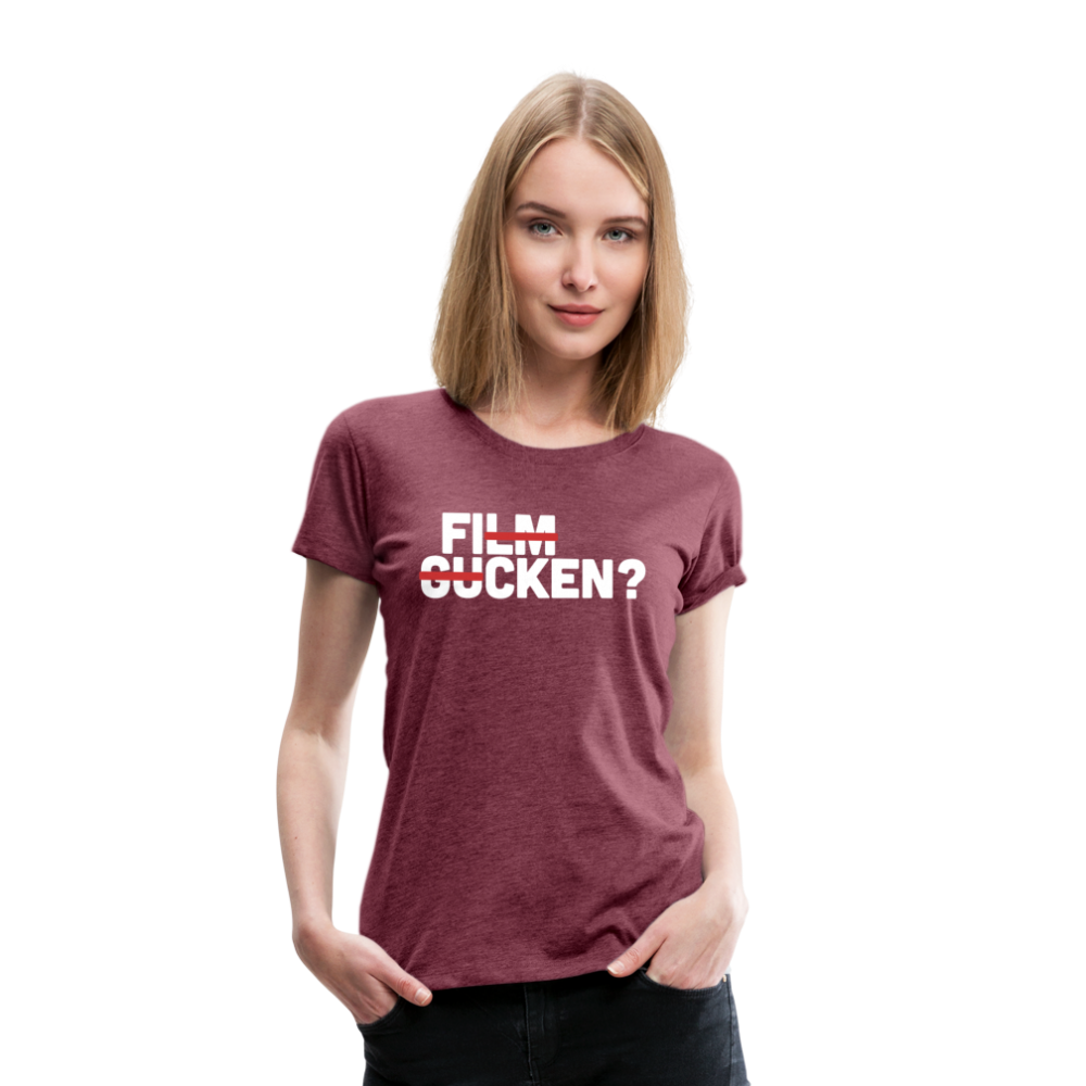 Frauen Premium T-Shirt - Bordeauxrot meliert