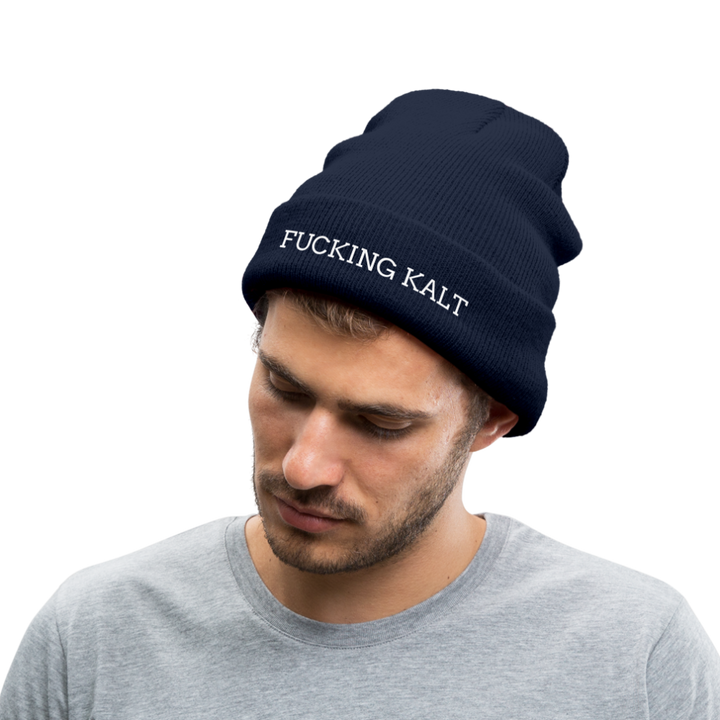 Fucking kalt - Beanie - Mütze - Wintermütze - Navy