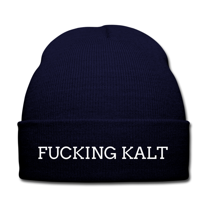 Fucking kalt - Beanie - Mütze - Wintermütze - Navy