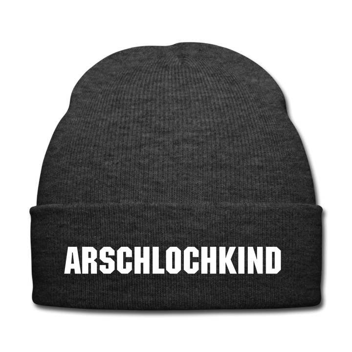 ARSCHLOCHKIND - BEANIE - MÜTZE - WINTERMÜTZE - Asphalt