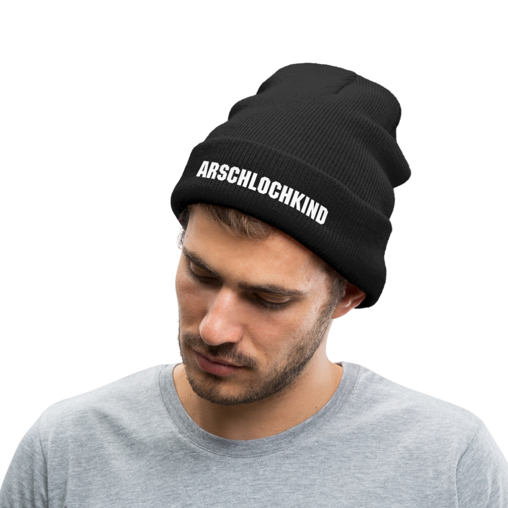 ARSCHLOCHKIND - BEANIE - MÜTZE - WINTERMÜTZE - Schwarz