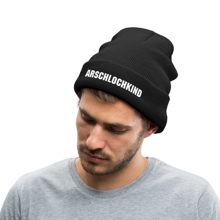 ARSCHLOCHKIND - BEANIE - MÜTZE - WINTERMÜTZE - Schwarz