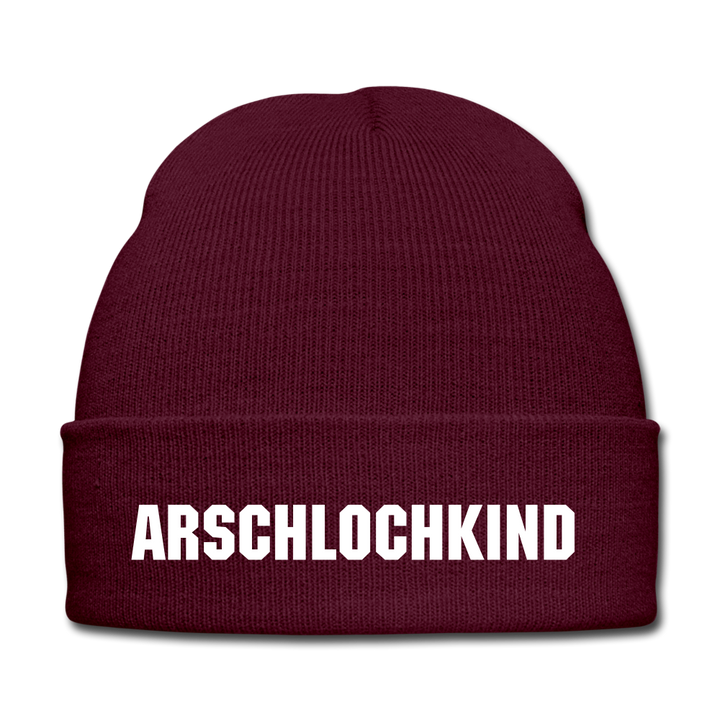 ARSCHLOCHKIND - BEANIE - MÜTZE - WINTERMÜTZE - Burgunderrot