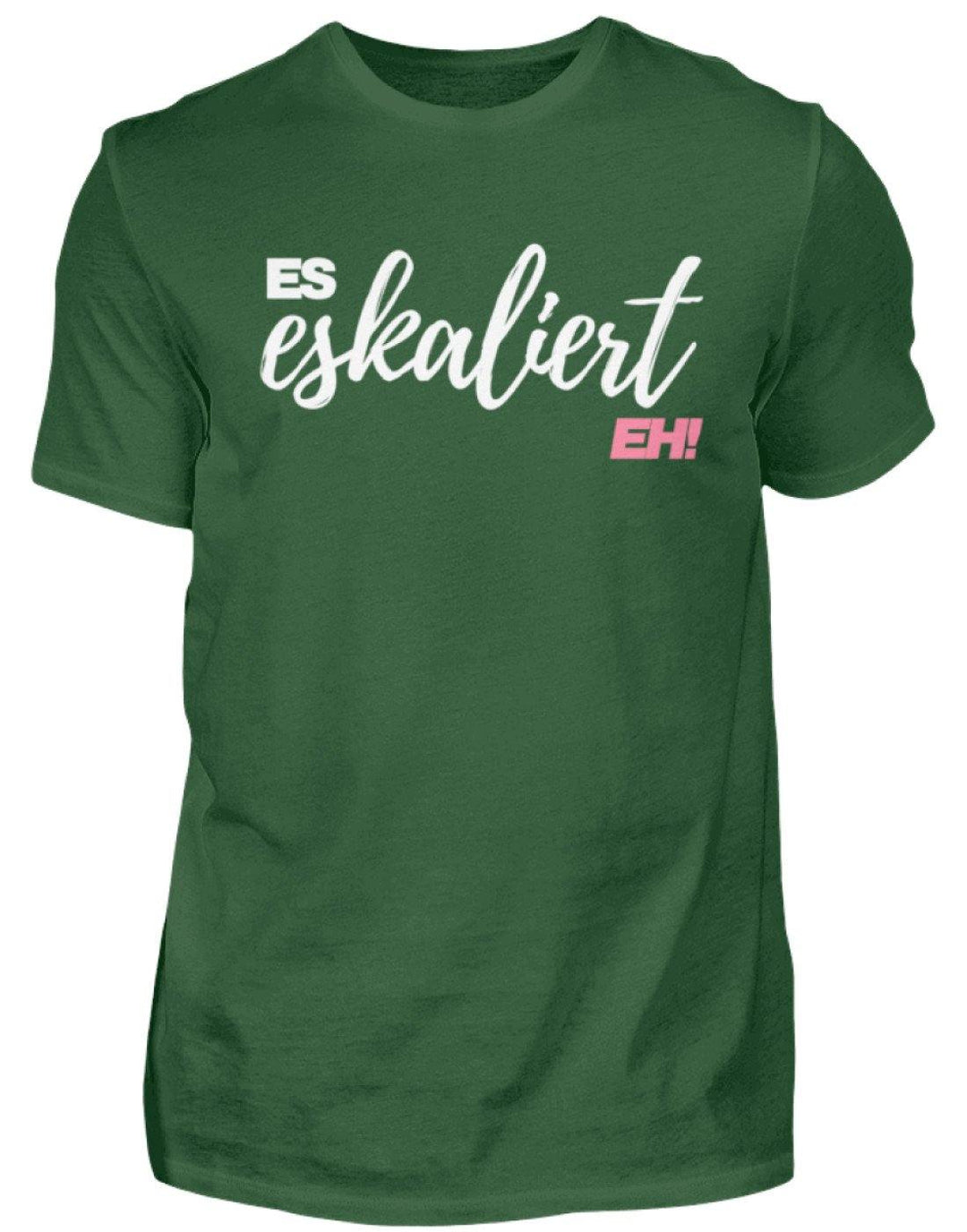 Es Eskaliert Eh - Words on Shirts (2)  - Herren Shirt - Words on Shirts Sag es mit dem Mittelfinger Shirts Hoodies Sweatshirt Taschen Gymsack Spruch Sprüche Statement