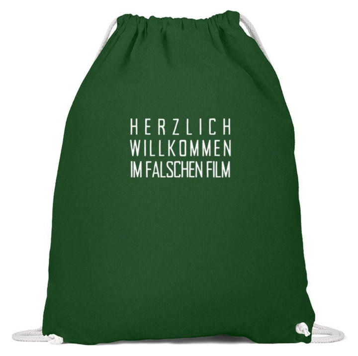 Herzlich willkommen im falschen Film  - Baumwoll Gymsac - Words on Shirts