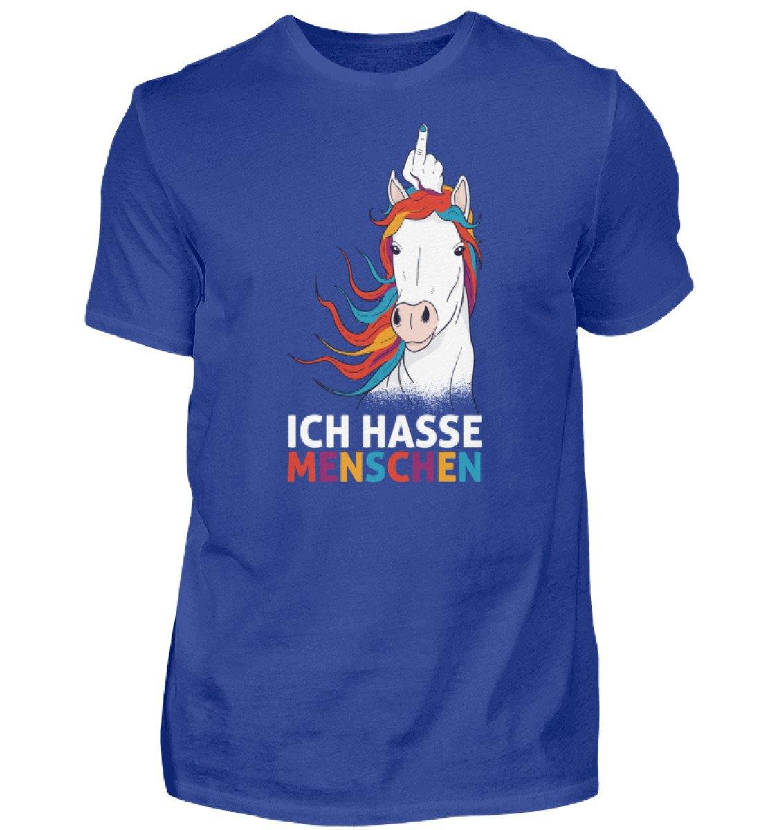 Einhorn hasse Menschen Words on Shirts  - Herren Premiumshirt