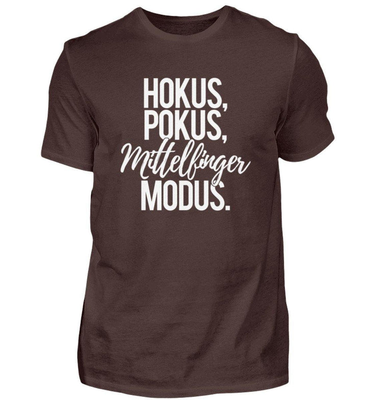 Hokus Pokus Mittelfinger Modus  - Herren Shirt - Words on Shirts Sag es mit dem Mittelfinger Shirts Hoodies Sweatshirt Taschen Gymsack Spruch Sprüche Statement