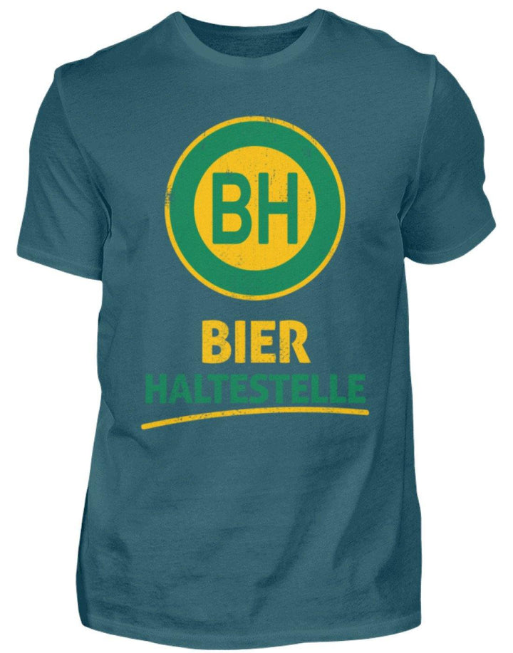 BH Bier Haltestelle - Words on Shirts  - Herren Shirt - Words on Shirts Sag es mit dem Mittelfinger Shirts Hoodies Sweatshirt Taschen Gymsack Spruch Sprüche Statement