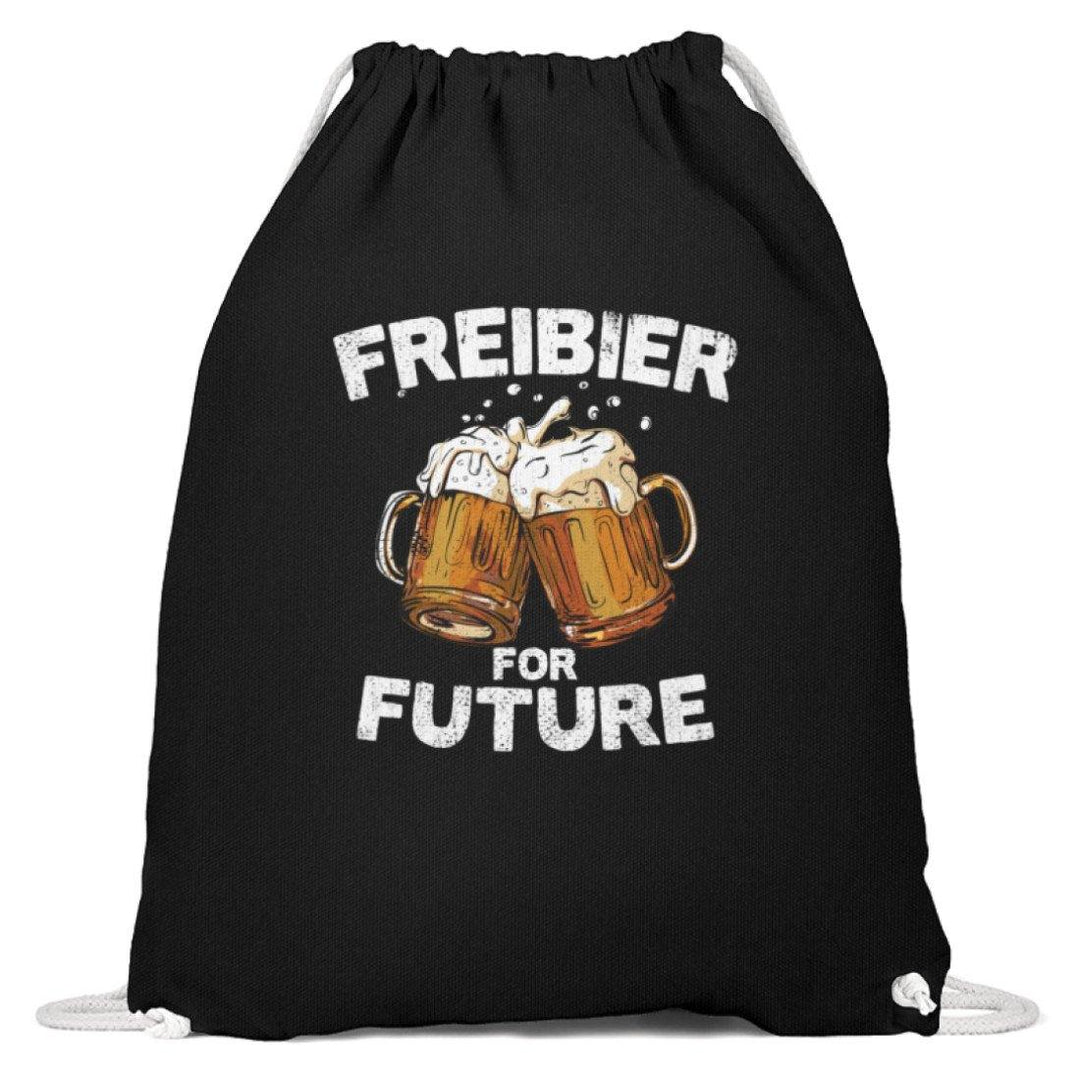 Freibier for Future - Words on Shirts  - Baumwoll Gymsac - Words on Shirts Sag es mit dem Mittelfinger Shirts Hoodies Sweatshirt Taschen Gymsack Spruch Sprüche Statement