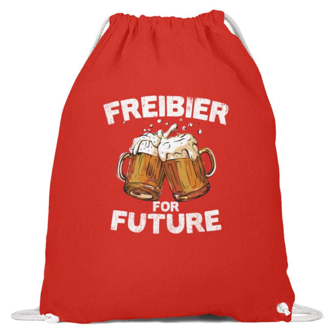 Freibier for Future - Words on Shirts  - Baumwoll Gymsac - Words on Shirts Sag es mit dem Mittelfinger Shirts Hoodies Sweatshirt Taschen Gymsack Spruch Sprüche Statement