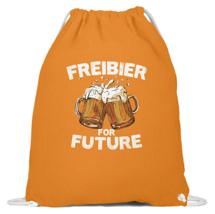 Freibier for Future - Words on Shirts  - Baumwoll Gymsac - Words on Shirts Sag es mit dem Mittelfinger Shirts Hoodies Sweatshirt Taschen Gymsack Spruch Sprüche Statement